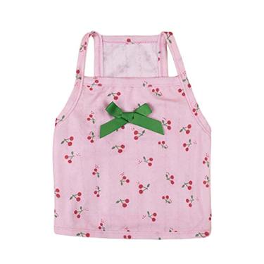 Imagem de MuYiYi11 Roupas para filhotes de cachorro camiseta para gatos pequenos colete roupas macias para uso diário rosa GG