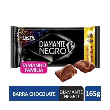 Imagem de Chocolate ao Leite Lacta Diamante Negro Pacote 165g Tamanho Família
