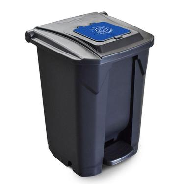 Imagem de Lixeira RecicláveL 60L Roda Pedal Tampa Click Lanchonete PT