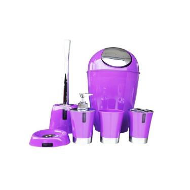 Imagem de Kit 6 Peças Banheiro Violeta Bathlux