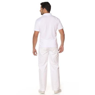 Imagem de Calça Branca Masculina com Cós Meio Elástico