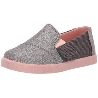 Imagem de TOMS Mocassim infantil Avalon unissex, Sarja de ferro forjado brilhante, 6 Big Kid