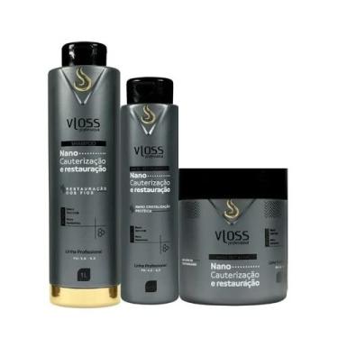 Imagem de Kit Vloss Nano Cauterização e Restauração/Nano Seridefrizz - Kit de Cuidados com Cabelos - Bizzico - Fortalece e hidrata os fios - Danificado