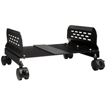 Imagem de IO Crest Mobile Desktop Tower Computer Metal Floor Stand Rodas com paredes de suporte altas e largura ajustável de 12,7 cm a 33 cm