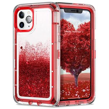 Imagem de Capa Glitter Bling Liquid Quicksand para iPhone 12 11 13 Pro Max XR XS X 7 8 6 Plus Capa transparente 360 à prova de choque, vermelho, para iPhone 6 6S