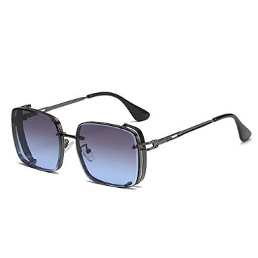 Imagem de Óculos de sol quadrado steampunk óculos de sol masculinos proteção uv design de luxo feminino óculos gafas de sol, 2, tamanho único