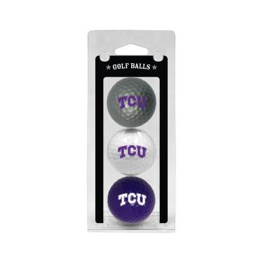 Imagem de Team Golf Bolas de golfe NCAA TCU Horned Frogs tamanho regulamentado, pacote com 3, impressão colorida de time durável, multicolorido