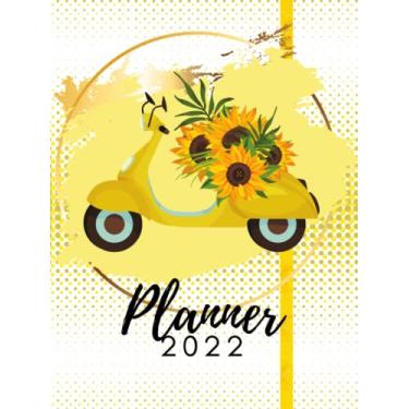 Imagem de 2022 Monthly Planner | Motorcycle Vintage Yellow: Calendar Schedule Organizer | Notebook Diary | Daily planner | Hardcover