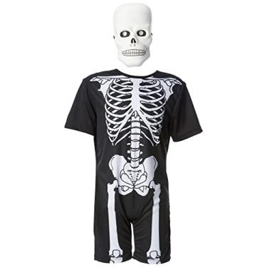 Imagem de Fantasia Esqueleto Pop Infantil 910635-g Sulamericana Fantasias Preto/branco 10/12 Anos