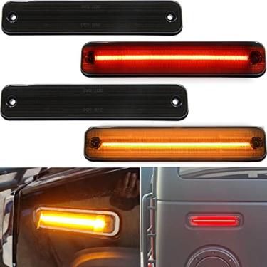 Imagem de Lâmpada Marcador Lateral LED Vermelho âmbar para Dodge Charger 2015 2016 2017 2018 2019 Lente Transparente Lateral Marcador Lateral Led Marker Lâmpadas Frontal e Traseira Sente Carro Led Side Marker KitsNJSBYL 17HM4302B02