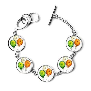 Imagem de DIYthinker Clover Balloon Ireland St.Patrick's Day Pulseira corrente bracelete bracelete joias