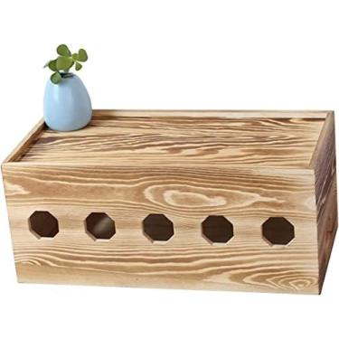 Imagem de Para TV, Computador, 5 Tamanhos, Caixa Organizadora De Cabos De Madeira, Caixa De Armazenamento De Tiras De Energia, Caixa Arrumada De Cabos, Madeira Para Esconder Fios, Tiras De Energia, Caixa Or