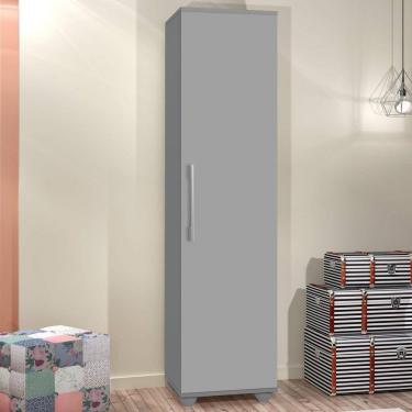 Imagem de Armário Multiuso com Pés 1 Porta 4 Prateleiras Sofia Cinza