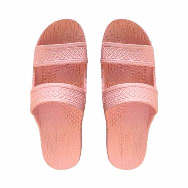 Imagem de Sandálias infantis J-Slips – Confortável para meninos e meninas Jesus Jandals para praia e verão – Slides havaianos impermeáveis em 12 cores, sandálias, Plumeria rosa, 12-13 Little Kid
