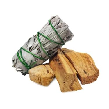 Imagem de Bastão de Sálvia Branca da Califórnia Pequeno + Palo Santo 50g