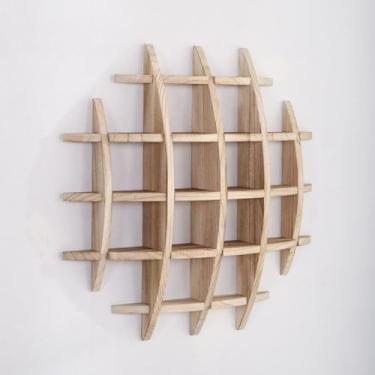 Imagem de JACHAW Chique Chinês Suporte de Expositor de Bule de Chá de Madeira Maciça Montado na Parede Decoração de Parede Suporte de Xícara de Chá de Malha de Luxo para Sala de Estar