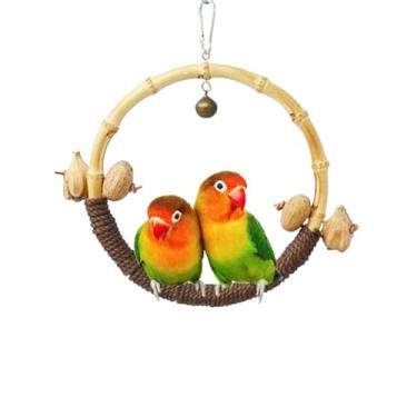 Imagem de Leheybia 1 peça de brinquedo de balanço para pássaros, acessórios para gaiolas de pássaros, parquinho de pássaros, brinquedos de balanço de pássaros para periquitos