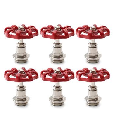 Imagem de Volante para plugue de tubo industrial vermelho, acessórios de tubos decorativos antigos retrô para steam-punk, suporte de prateleira vintage para móveis de decoração de tubos de encanamento (15,2 cm)