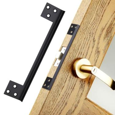 Imagem de Protetor de trava de porta placa de trava de porta de segurança doméstica, protetor de segurança de porta de saída para evitar entrada não autorizada, bloqueador de porta de segurança extra, tampa de placa de proteção de trava de aço (7 polegadas)