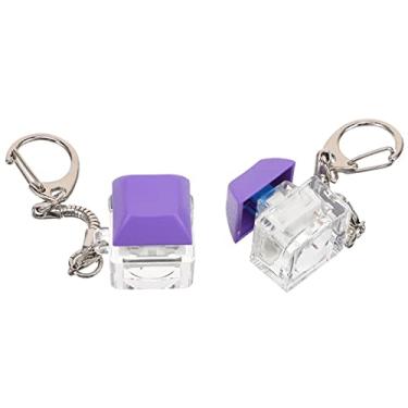 Imagem de 2pcs Keycap Keychain Keycaps Bolsa Chaveiro Encantos Teclado Chaveiros Chaveiro Pingente Teclado Chaveiros Oceano Chaveiro Música Teclado Pingente Clique Metal Roxo Multicolor/1803
