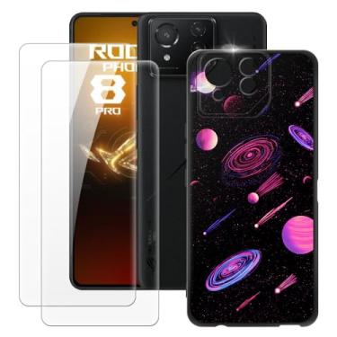 Imagem de MILEGOO Capa para Asus Rog Phone 8 Pro + 2 peças protetoras de tela de vidro temperado, capa ultrafina de silicone TPU macio à prova de choque para Asus Rog Phone 8 Pro (6,7 polegadas)