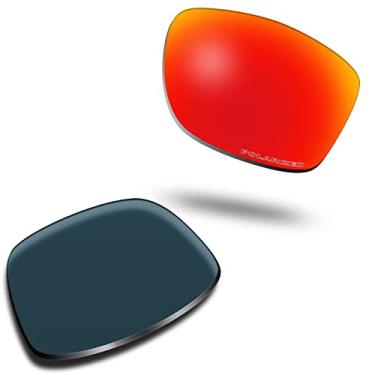 Imagem de SOLODAD Lentes de reposição para óculos de sol Oakley Jupiter Squared OO9135 Polarizados, Vermelho vulcânico - polarizado, One Size