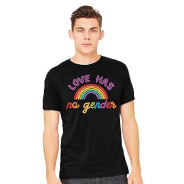 Imagem de TeeFury - Love Has No Gender - Camiseta masculina Orgulho, Verde, 4G