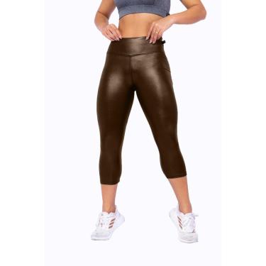 Imagem de Calça Corsário Básica Em Cirrê Brilho Molhado Cintura Bem Alta WOLFOX-Feminino