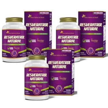 Imagem de 3x Resveratrol + Vitamina E +VITIS Vinifera (VERI-TE) 30 Vegan Caps Flora Nativa
