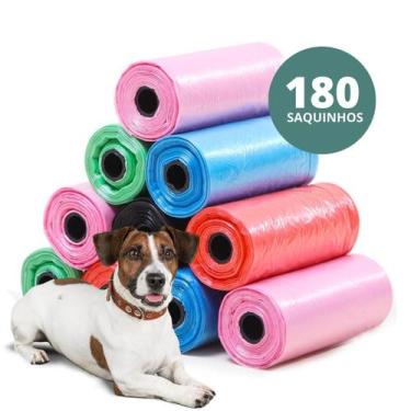 Imagem de Kit 12 Rolinhos C/ 15 Sacos De Lixo Coco Pet Gato E Cachorro - Saquinh