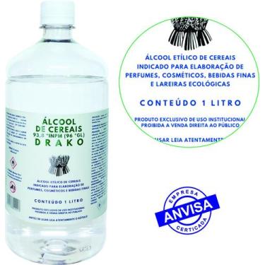 Imagem de Álcool De Cereais Drako 96ºgl Puro 1lt para Bebidas Finas Perfume Cosm