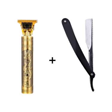 Imagem de Kit barbeiro perfeito maquina de acabamento ultrabarber + navalhete  -