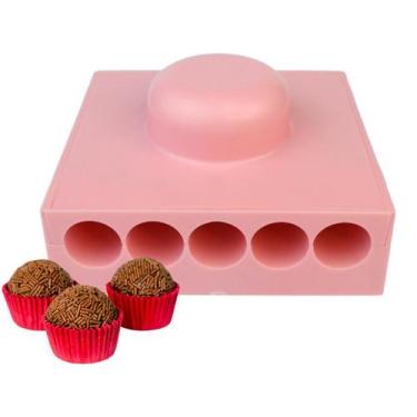 Imagem de Placa Porcionadora Boleadora De Brigadeiros Doces 16g Rosa - HPB SHOP 