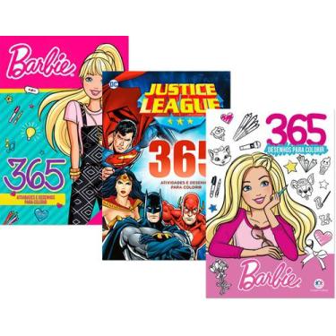 Imagem de Kit 365 Atividades - Barbie + Liga da Justiça + Barbie 2