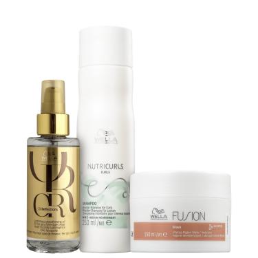 Imagem de Kit Wella Professionals Fusion Nutricurls Oil Reflections Trio (3 Produtos)