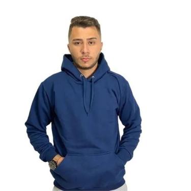 Imagem de Casaco Moletom liso Masculino Feminino Canguru Com Bolso e Capuz Blusa