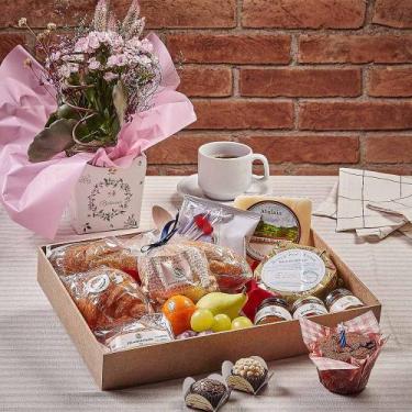 Imagem de Cesta de Café da Manhã Presente Senhorita + Muffin + Flor  Caminho da 