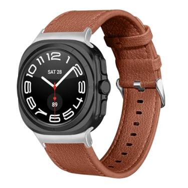 Imagem de Pulseira de couro compatível com Samsung Galaxy Watch 7 Ultra de 47 mm, pulseira casual...