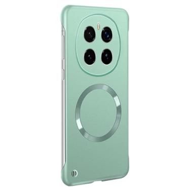 Imagem de POYUFRG Capa sem bordas para Honor Magic 7 Pro/7, capa magnética fosca sem fio, capa de proteção de lente à prova de choque, verde, 7 Pro