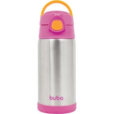 Imagem de Garrafa térmica Infantil Inox Canudo Silicone Buba, Rosa