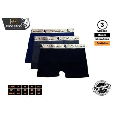 Imagem de Kit c/3 cuecas box cores sortidas - Dcastro, M