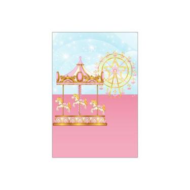 Imagem de Painel De Festa Vertical 1,50 x 2,20 -  Circo Rosa Carrossel 049 - Via