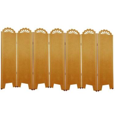 Imagem de Biombo Liso com Detalhes 7 Folhas c/ 14 Pezinhos - ComercialMasul