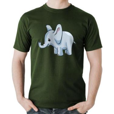 Imagem de Camiseta Algodão Elefante Bebê - Foca na Moda, Musgo, G