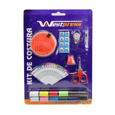 Imagem de Kit Costura Rápido Viagem Linhas Agulha Alfinetes Westpress - Levolpe