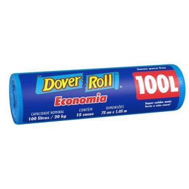 Imagem de Saco de Lixo Dover Roll 100L Azul Embalagem 15Un