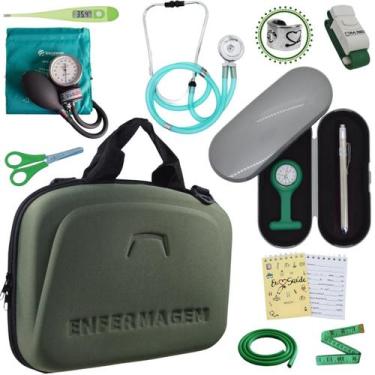 Imagem de Kit Enfermagem Estagio Super Luxo Maleta Incoterm - Love Saúde, Rosa