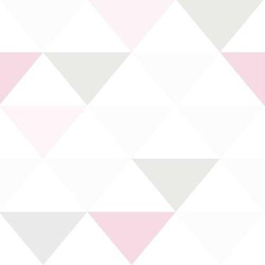 Imagem de Papel de Parede Temático Baby Triângulos em Tons Rosa 1,5m - DEKAL DEC