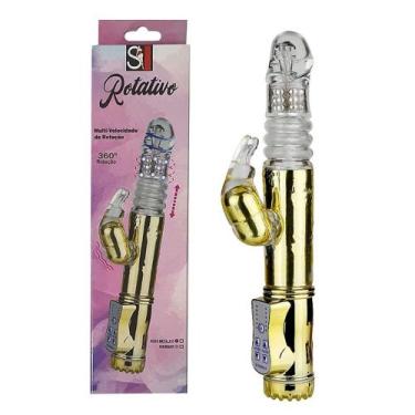 Imagem de Vibrador Rotativo Vai e Vem com Estimulador Coelho e 38 Modos de Vibra