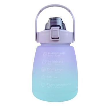 Imagem de Garrafa de plástico redonda com canudo e alça 1200ml - FWB, Lilás